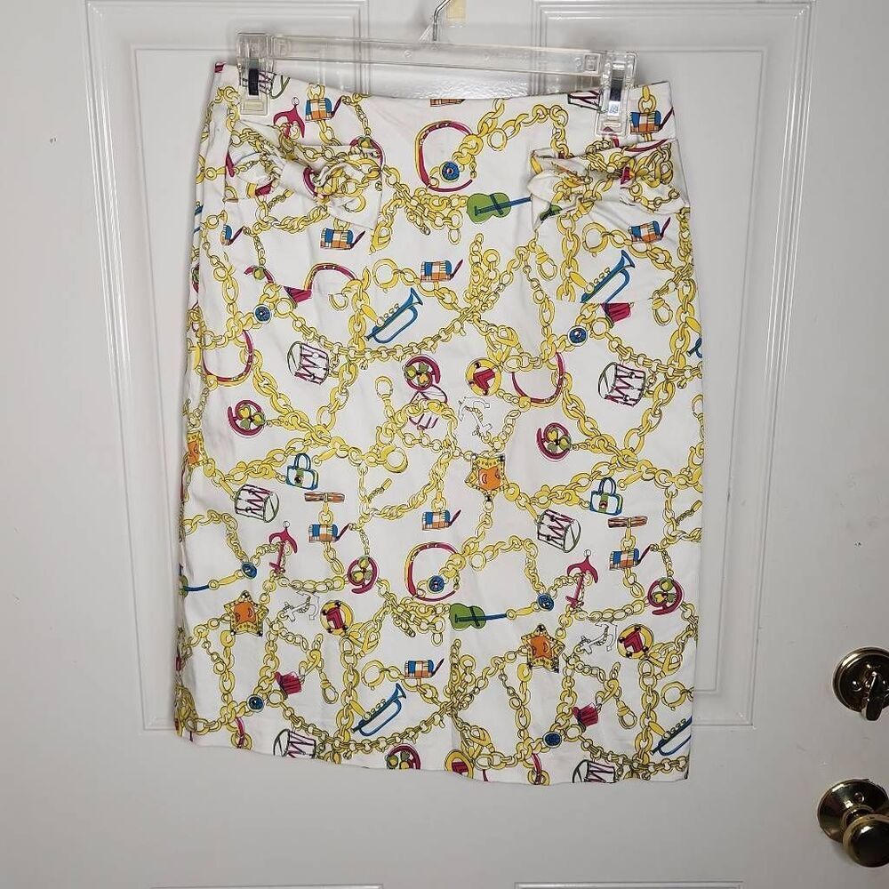 Vintage Andrea Viccaro chainlink and instruments skirt women's size 6